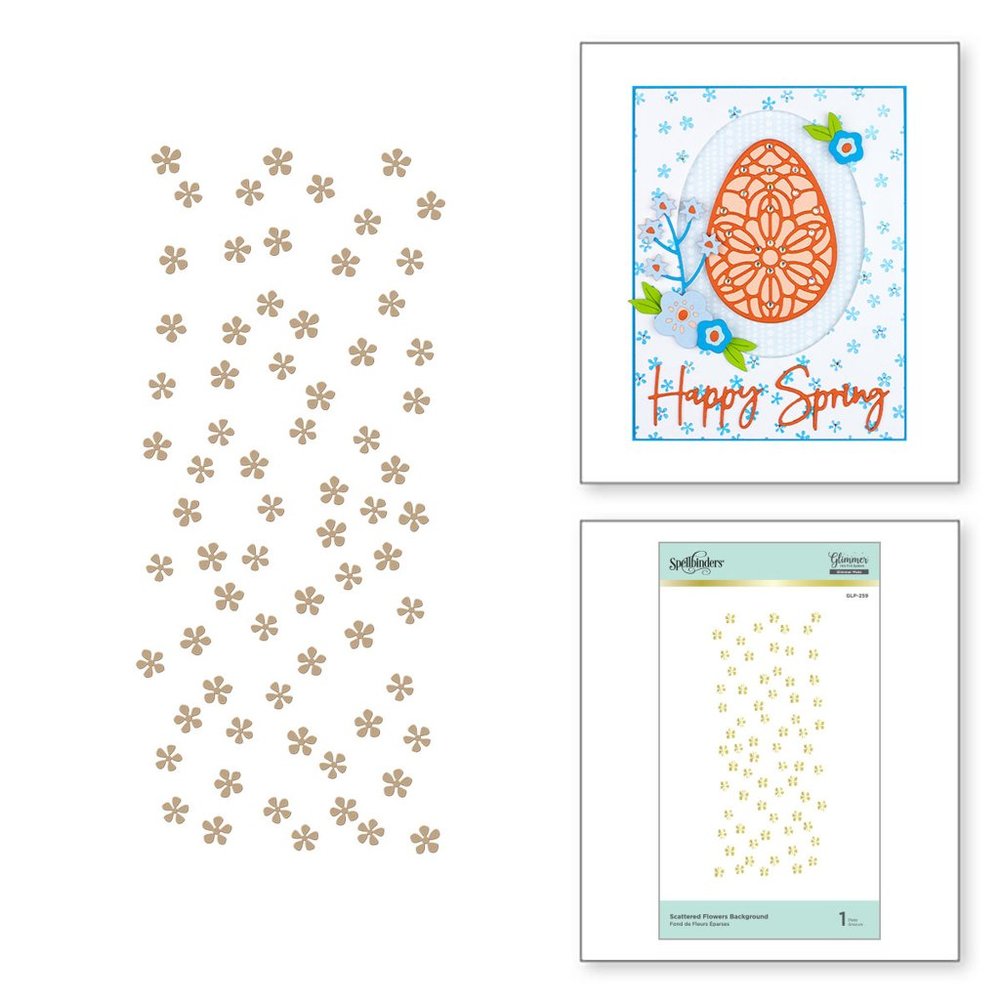 Spellbinders Scattered Flowers Background Glimmer Hot Foil Plate
